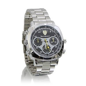 【外部出力小型カメラ】AV OUT機能防水メタルバンド腕時計カメラ内蔵4GB